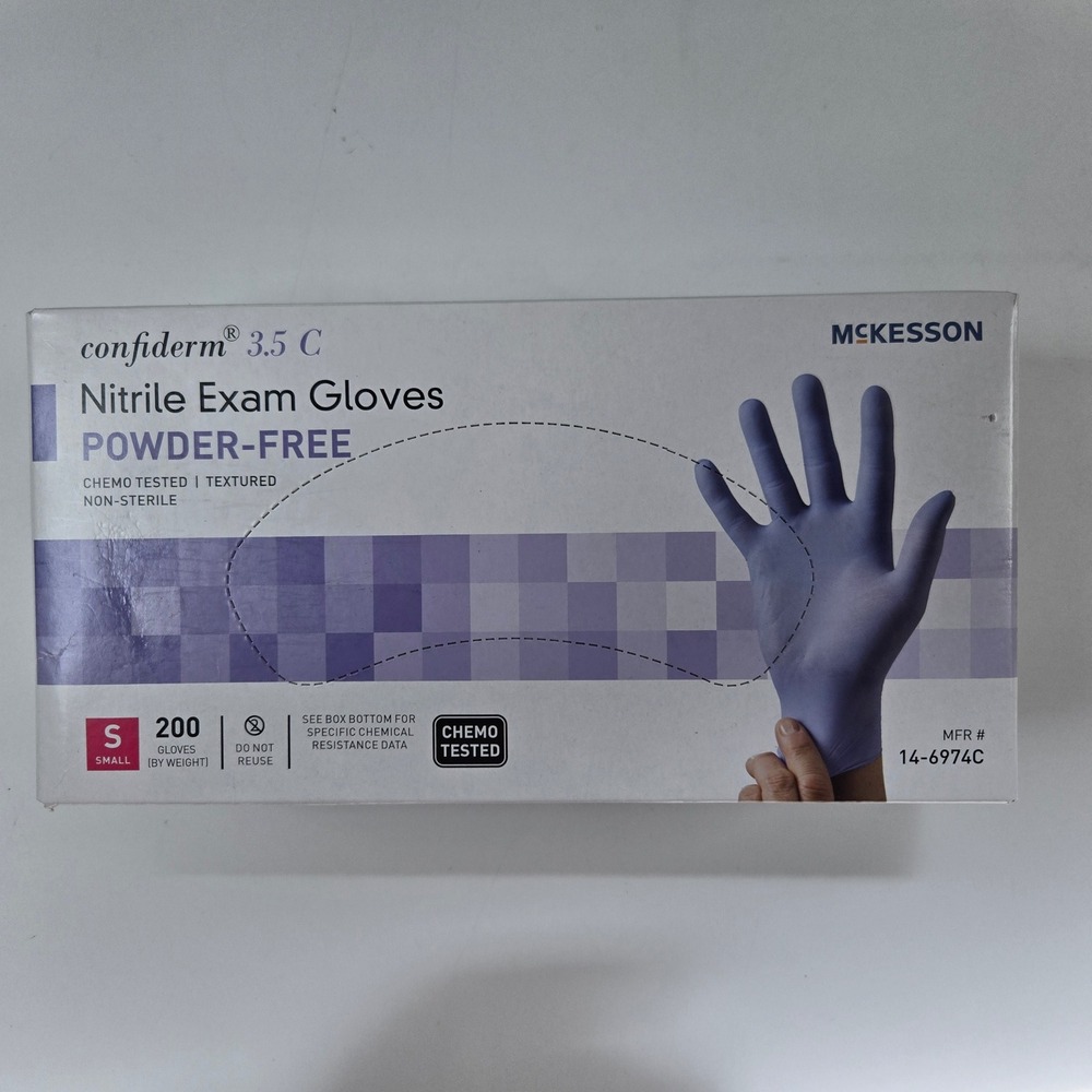 McKesson Nitrile Exam Gloves Unisex Small Blue Confiderm 3.5 C 200ct 14-6974C